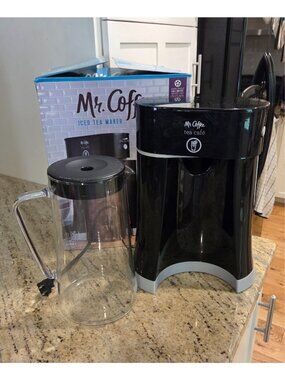 Mr. Coffee Tea Cafe Iced Tea Maker 2.5 Qt Glass Pitcher Brew Strength Selector